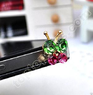 Iphone Crystal Butterfly Dust Plug Stopper