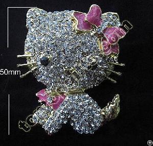 kitty cat rhinestone cabochon mobile phone shell decoration