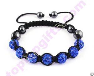 Metal Rhinestone Shamballa Bracelet Tresor Paris Jewelry