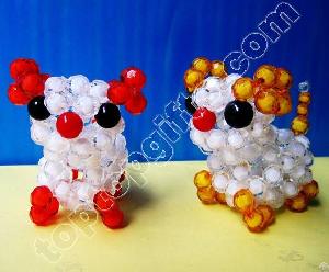 Mini Diy Plastic Beaded Dog Acrylic Beads Animal Decoration