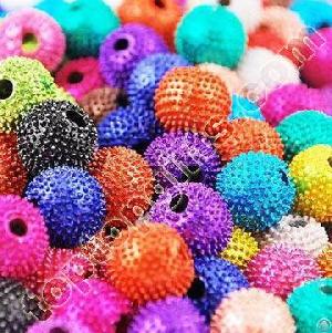 Mixed Metal Disco Shamballa Beads