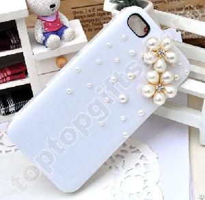 Pearl Flower Iphone4 Shell Case Cover Decoration