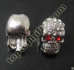 rhinestone skull beads