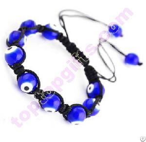 Turkey Eye Glass Shamballa Bracelet Knitted Cord Bracelet