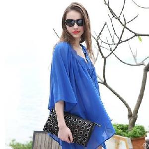 Batwing Sleeve Chiffon Clubwear Blouse