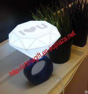 Diamond Ring Style I Love You Pattern White Light Night Lamp