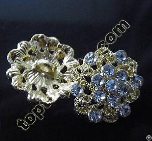 2013 Flower Rhinestone Button