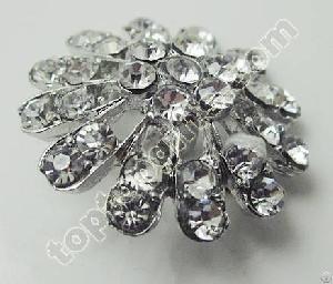 Crystal Rhinestone Flower Button