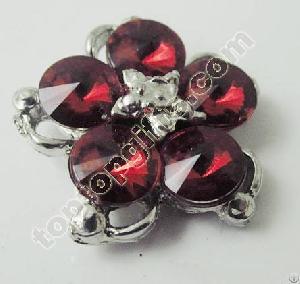 Flower Rhinestone Button Garment Accessories