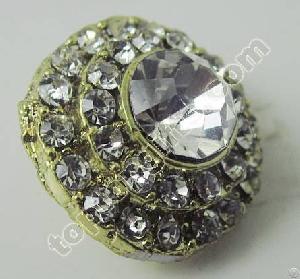 Gold Plated Rhinestone Button