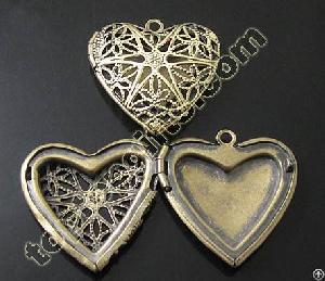 Heart Loctket Pendant Brass Photo Lockets