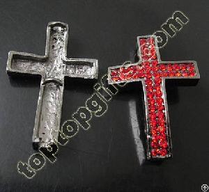 Rhinestone Cross Metal Connection