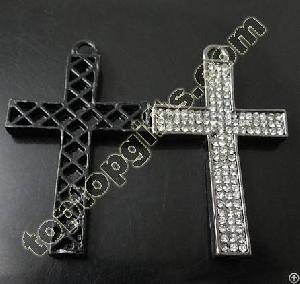 Rhinestone Cross Pendant Catholic Rosary Necklace Crosses