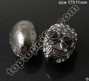 Rhinestone Face Metal Beads