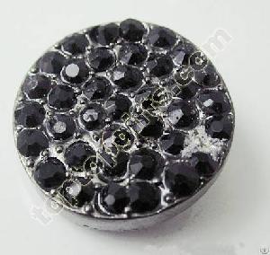 Round Black Rhinestone Button To Milan Fashion Show