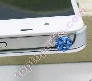 Round Shamballa Rhinestone Phone Dust Stopper