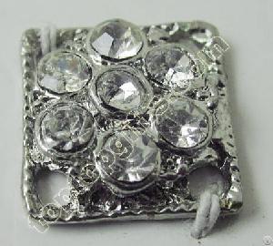 square rhinestone button