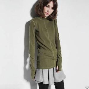 Elegant Special Split Sleeved Blouse Army Green