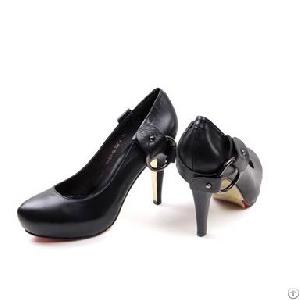 Elegant Waterproof Thin High Heels Pumps Black