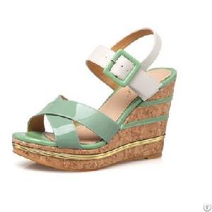 Fashion Color Matching Cross Sandals Green Watermelon Red Blue