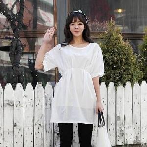 Korean Tied Back Loose Dresses White