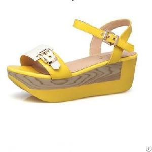 Newly Color Matching Summer Sandals Yellow Green Red