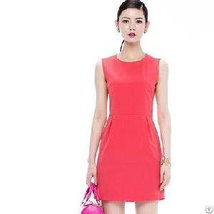 Pleated Fashion Backless Dress Pattern Yellow Watermelon Red