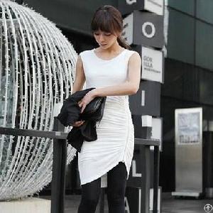 irregular lap sleeveless pretty dresses