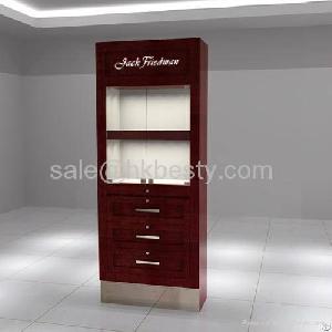 cherry wood wall cosmetic display cabinet