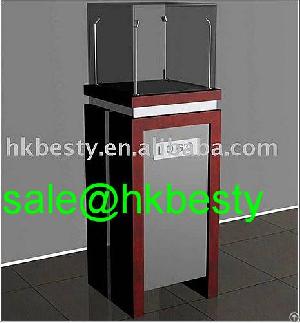 Jewelry Store Pedestal Tower Showcase With Led Pole Lights