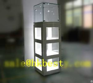 Jewelry Window Display Pedestal / Tower Showcase With High Power Pole Led Light