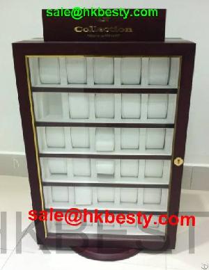 Rotating Watch Display Case With 60 Watch Bags