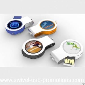 Circle Resin Domed Logo Usb Swivel Pendrive