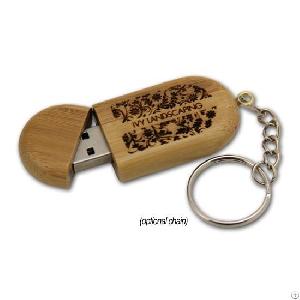 Eco Bamboo Usb Snap Memory Stick Free Laser Engraving