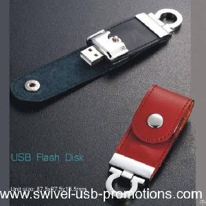 Leather Promotional Usb With Snap Open Case