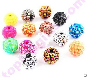 Acrylic Rhinestone Shamballa Beads