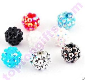 Acrylic Rhinestone Shamballa Bracelet Beads