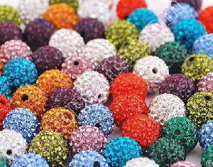 Clay Rhinestone Shamballa Beads