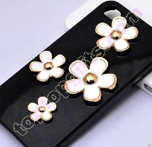 Flower Metal Cabochon Phone Case Decoration