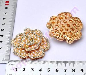 Flower Rhinestone Cabochon With Pearl Costum Jewelry Wholesale