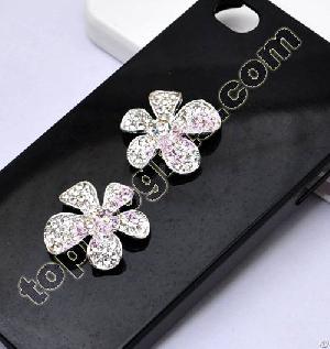 Full Rhinestone 5 Petals Metal Cabochons House Decoration