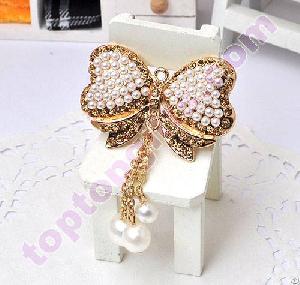 Heart Pearl Butterfly Rhinestone Cabochon