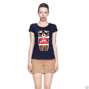 2013 New Arrivals Women Cartoon Shirt Bear Printed