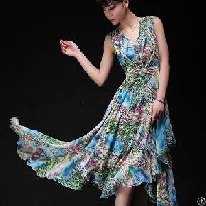 Charming Elegant Irregular Chiffon Long Sleeveless Dress