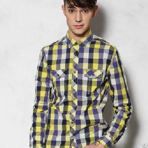 Classical Pattern Long Sleeve Yellow Shirts