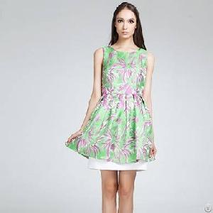 Concise Design Summer Sun Dresses Green