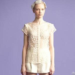 lace short sleeve blouse