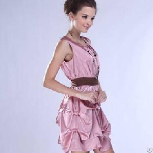 multilayer layer lap ruched waist dress light coffee