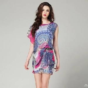 Plus Size Silk Dresses For Women Blue Purple