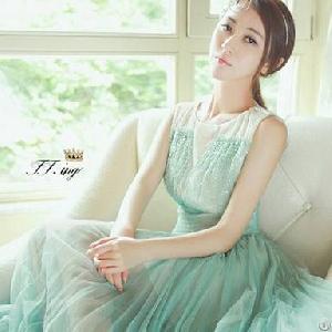 Shining Gauze Decorate Empire Style Dress